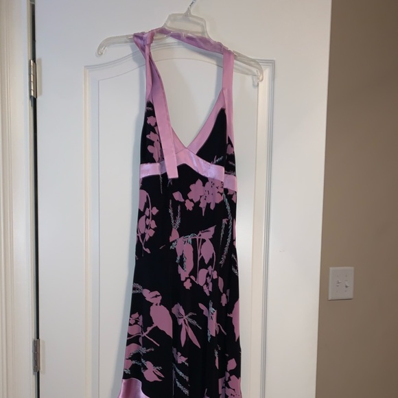 Bebe Asymmetrical Black Floral Dress M - Picture 2 of 14
